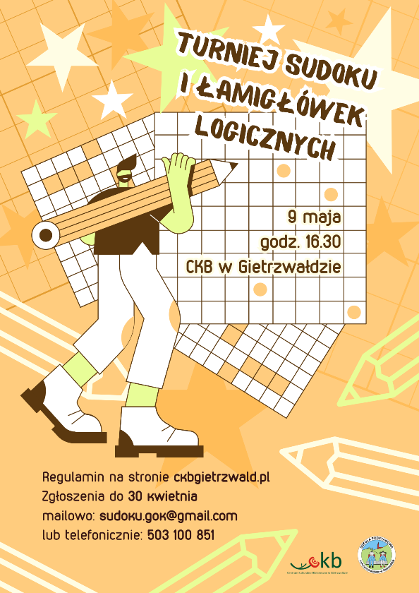 1.	Turniej odbędzie się 09 maja 2025 roku o godzinie 16.30 w Centrum Kulturalno-Bibliotecznym w Gietrzwałdzie